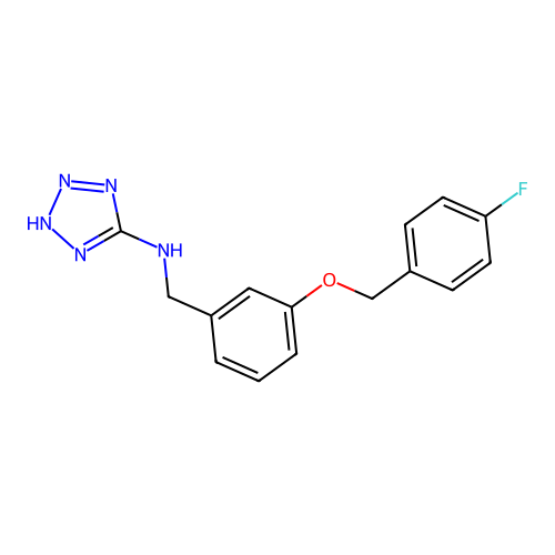 N-{3-[(4-fluorobenzyl)oxy]benzyl}-1H-tetrazol-5-amine structure
