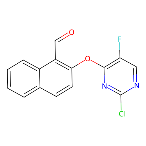 2-[(2-Chloro-5-fluoropyrimidin-4-yl)oxy]naphthalene-1-carbaldehyde structure