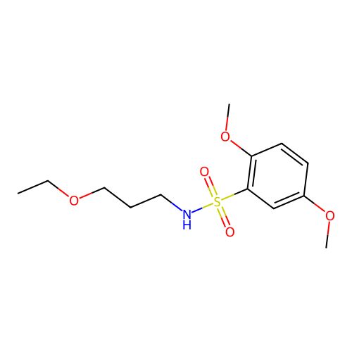 N-(3-ethoxypropyl)-2,5-dimethoxybenzenesulfonamide structure