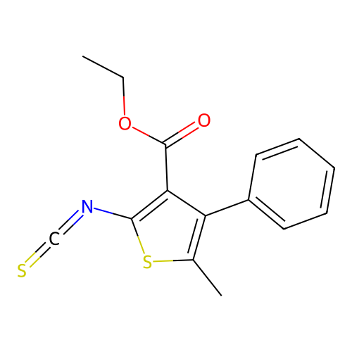 Ethyl 2-isothiocyanato-5-methyl-4-phenylthiophene-3-carboxylate structure