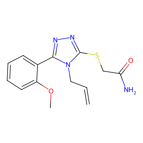 2-[[5-(2-Methoxyphenyl)-4-prop-2-enyl-1,2,4-triazol-3-yl]sulfanyl]acetamide structure