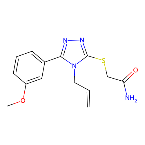 2-[[5-(3-Methoxyphenyl)-4-prop-2-enyl-1,2,4-triazol-3-yl]sulfanyl]acetamide structure