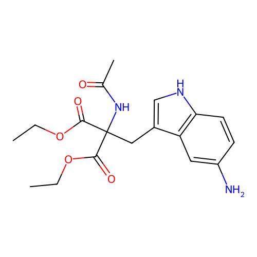 Diethyl 2-(acetylamino)-2-((5-amino-1H-indol-3-yl)methyl)malonate structure