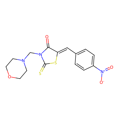3-(morpholin-4-ylmethyl)-5-(4-nitrobenzylidene)-2-thioxo-1,3 structure