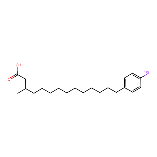 14-(p-Iodophenyl)-beta-methyltetradecanoic acid, I-123 structure