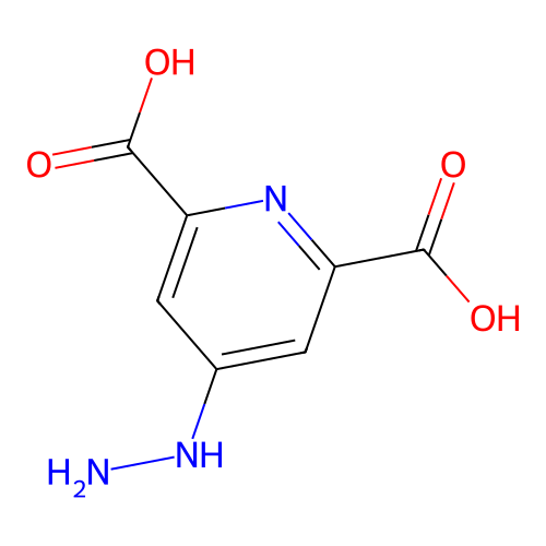 4-Hydrazono-1,4-dihydro-2,6-pyridinedicarboxylic acid structure