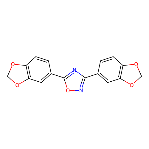 3,5-Bis(1,3-benzodioxol-5-yl)-1,2,4-oxadiazole structure