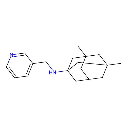 N-(3,5-dimethyl-1-adamantyl)-N-(3-pyridinylmethyl)amine structure