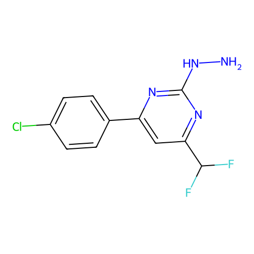 4-(4-Chlorophenyl)-6-(difluoromethyl)-2-hydrazinylpyrimidine structure
