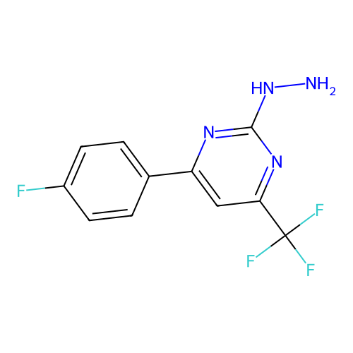 4-(4-Fluorophenyl)-2-hydrazinyl-6-(trifluoromethyl)pyrimidine structure