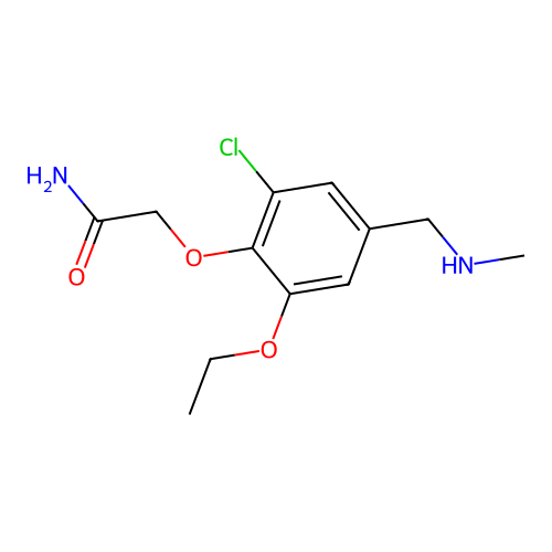2-{2-Chloro-6-ethoxy-4-[(methylamino)methyl]phenoxy}acetamide structure