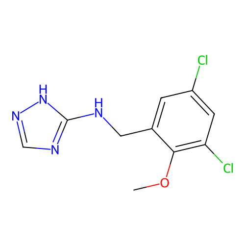 N-(3,5-dichloro-2-methoxybenzyl)-1H-1,2,4-triazol-3-amine structure