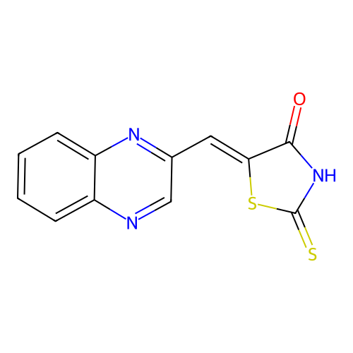 5-(Quinoxalin-2-ylmethylidene)-2-sulfanylidene-1,3-thiazolidin-4-one structure