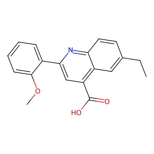 6-Ethyl-2-(2-methoxyphenyl)quinoline-4-carboxylic acid structure