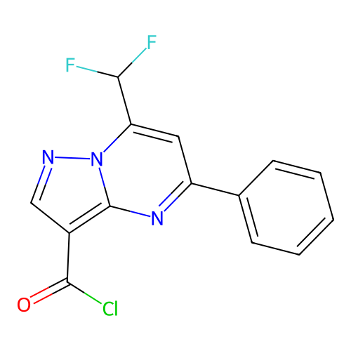 7-(Difluoromethyl)-5-phenylpyrazolo[1,5-a]pyrimidine-3-carbonyl chloride structure