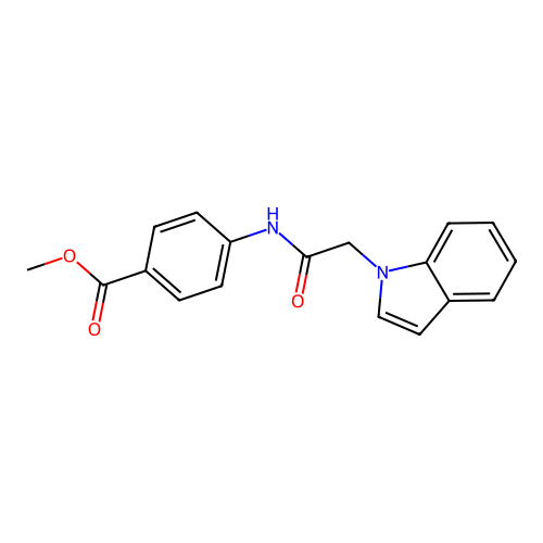 methyl 4-(2-(1H-indol-1-yl)acetamido)benzoate structure