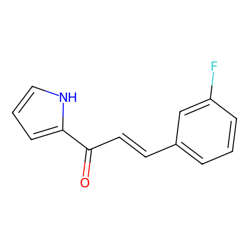 (E)-3-(3-fluorophenyl)-1-(1H-pyrrol-2-yl)prop-2-en-1-one structure
