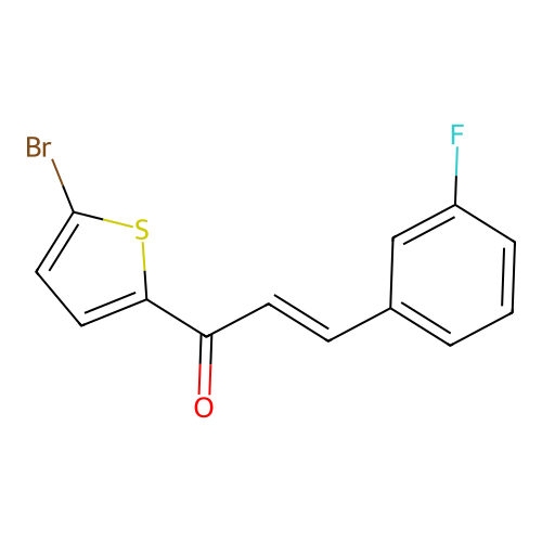 (E)-1-(5-bromothiophen-2-yl)-3-(3-fluorophenyl)prop-2-en-1-one structure