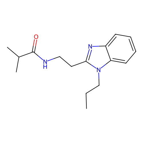 2-methyl-N-[2-(1-propylbenzimidazol-2-yl)ethyl]propanamide structure