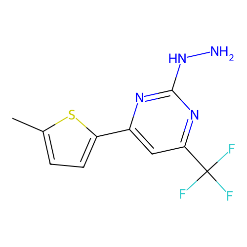 2-Hydrazinyl-4-(5-methylthiophen-2-yl)-6-(trifluoromethyl)pyrimidine structure