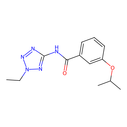 N-(2-ethyltetrazol-5-yl)-3-propan-2-yloxybenzamide structure