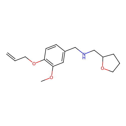 N-[4-(allyloxy)-3-methoxybenzyl]-N-(tetrahydro-2-furanylmethyl)amine structure
