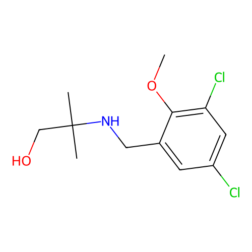 2-[(3,5-Dichloro-2-methoxybenzyl)amino]-2-methylpropan-1-ol structure