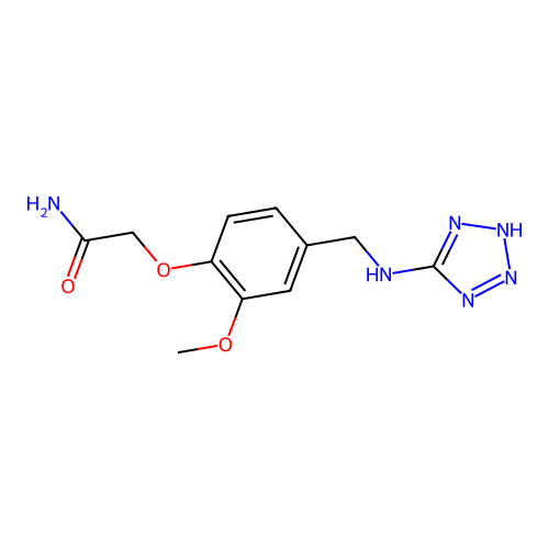 2-[2-methoxy-4-[(2H-tetrazol-5-ylamino)methyl]phenoxy]acetamide structure