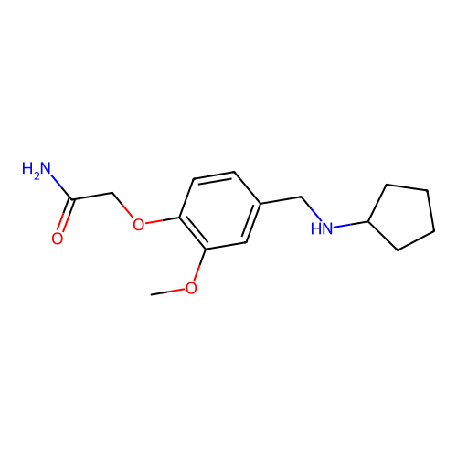 2-{4-[(Cyclopentylamino)methyl]-2-methoxyphenoxy}acetamide structure