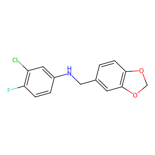 N-(1,3-benzodioxol-5-ylmethyl)-3-chloro-4-fluoroaniline structure