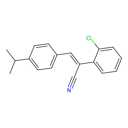 2-Chloro-I+/--[[4-(1-methylethyl)phenyl]methylene]benzeneacetonitrile structure