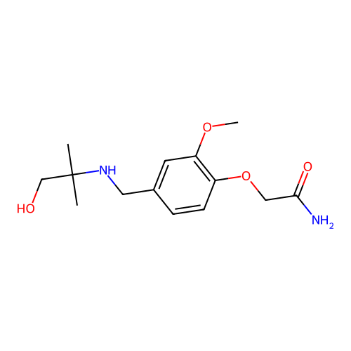 2-[4-[[(2-Hydroxy-1,1-dimethylethyl)amino]methyl]-2-methoxyphenoxy]acetamide structure