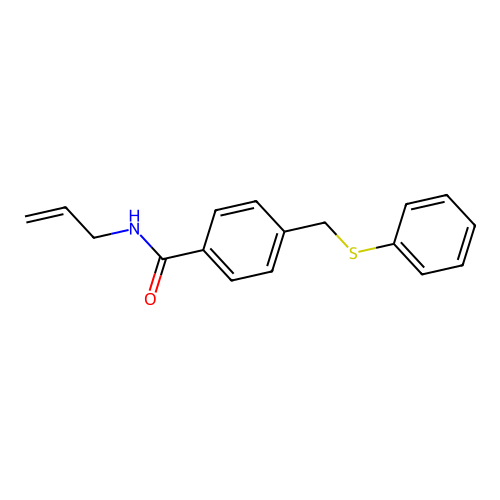 4-(phenylsulfanylmethyl)-N-prop-2-enylbenzamide structure