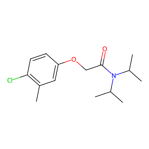 2-(4-chloro-3-methylphenoxy)-N,N-di(propan-2-yl)acetamide structure