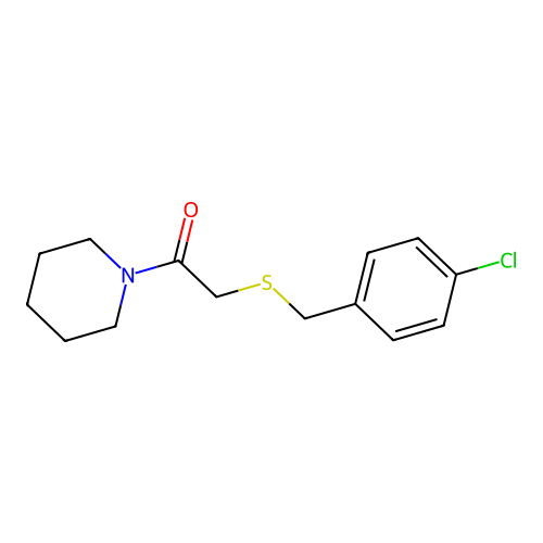 2-{[(4-Chlorophenyl)methyl]sulfanyl}-1-(piperidin-1-yl)ethan-1-one structure
