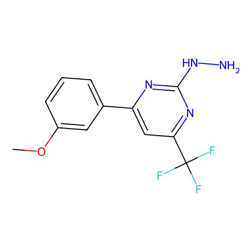 2-Hydrazinyl-4-(3-methoxyphenyl)-6-(trifluoromethyl)pyrimidine structure