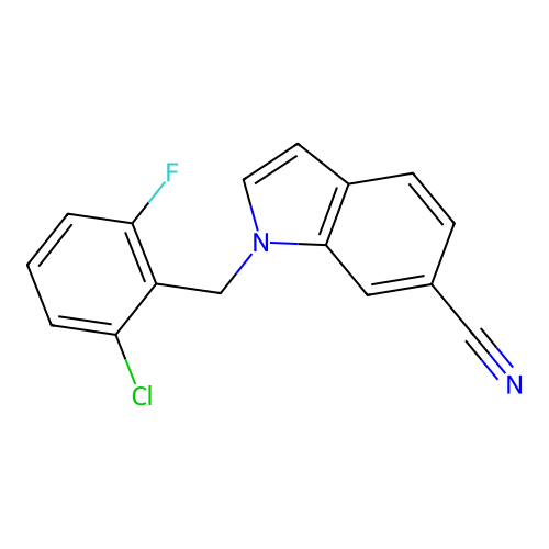 1-(2-chloro-6-fluorobenzyl)-1H-indole-6-carbonitrile structure