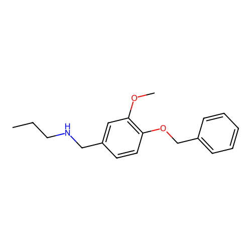 {[4-(Benzyloxy)-3-methoxyphenyl]methyl}(propyl)amine structure