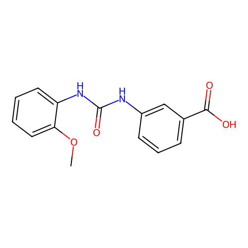 3-({[(2-Methoxyphenyl)amino]carbonyl}amino)benzoic acid structure