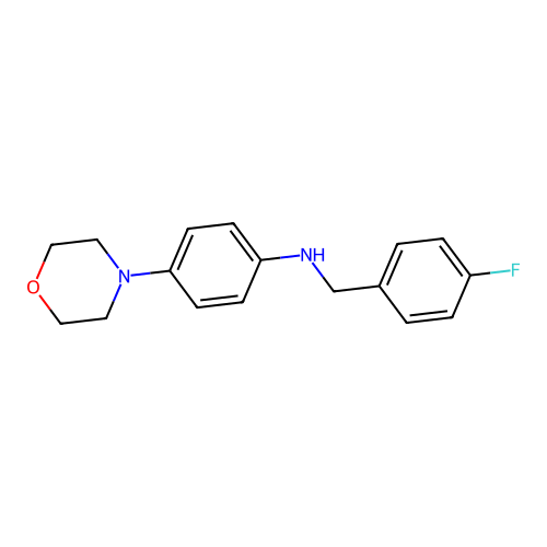 N-[(4-fluorophenyl)methyl]-4-morpholin-4-ylaniline structure
