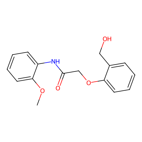 2-[2-(hydroxymethyl)phenoxy]-N-(2-methoxyphenyl)acetamide structure