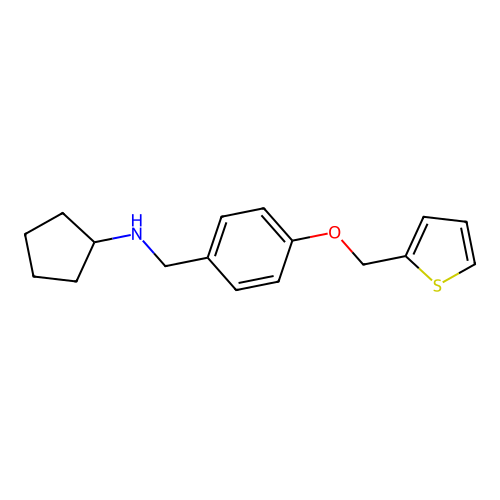 N-cyclopentyl-N-[4-(2-thienylmethoxy)benzyl]amine structure