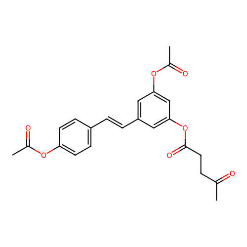[3-acetyloxy-5-[(E)-2-(4-acetyloxyphenyl)ethenyl]phenyl] 4-oxopentanoate structure