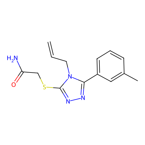 2-[[5-(3-Methylphenyl)-4-prop-2-enyl-1,2,4-triazol-3-yl]sulfanyl]acetamide structure