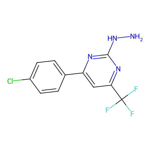 4-(4-Chlorophenyl)-2-hydrazinyl-6-(trifluoromethyl)pyrimidine structure
