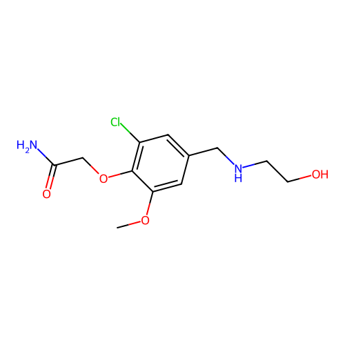 2-[2-Chloro-4-[[(2-hydroxyethyl)amino]methyl]-6-methoxyphenoxy]acetamide structure