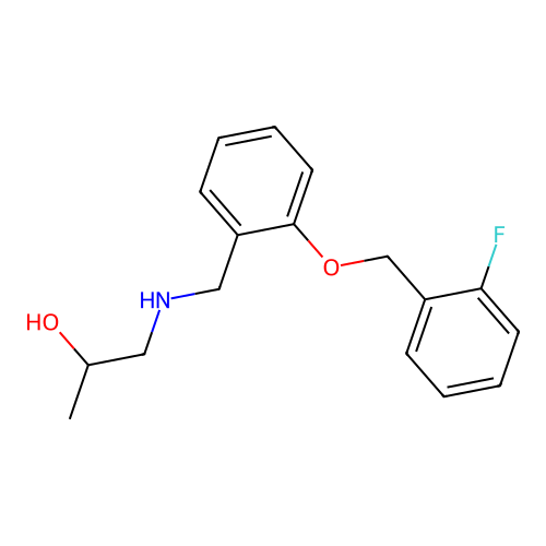 1-({2-[(2-Fluorobenzyl)oxy]benzyl}amino)propan-2-ol structure