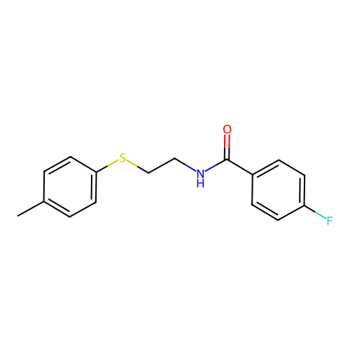 4-fluoro-N-[2-(4-methylphenyl)sulfanylethyl]benzamide structure