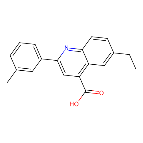 6-Ethyl-2-(3-methylphenyl)quinoline-4-carboxylic acid structure