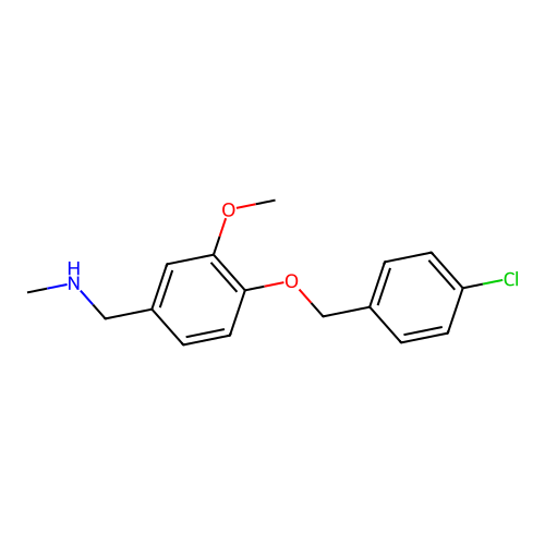1-{4-[(4-chlorobenzyl)oxy]-3-methoxyphenyl}-N-methylmethanamine structure